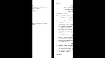 MCA - 20 - 14 Data Communication And Computer Networks || Exam question paper 2022 👍