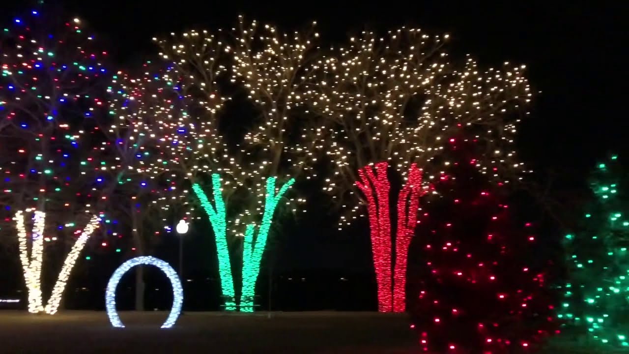 Christmas lights in Hudson Wisconsin at Lakefront Park on the St. Croix