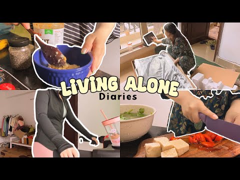 Living Alone Diaries🍚🥬 | a Huge Package 📦 ✂️| cooking 🍳 & more🫐