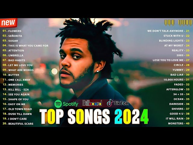 The Weeknd, Bruno Mars, Maroon 5, Miley Cyrus, Ed Sheeran, Adele, Sia - Best Pop Music 2024 class=