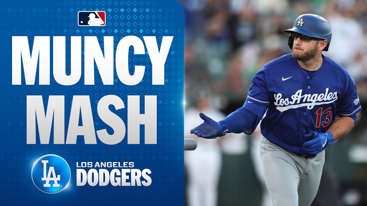 Max Muncy (the one wearing blue) crushes a solo home run for the Los Angeles Dodgers! 👀