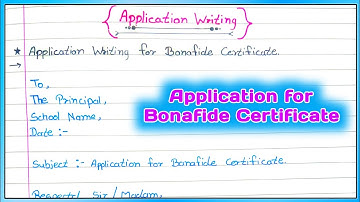Application writing for bonafide certificate | Writing skills | Application writing 2025