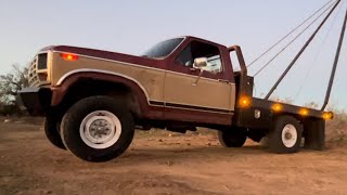 Front Wheels Off the Ground in the Gin Pole Truck