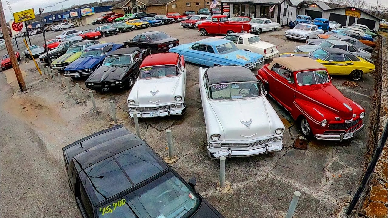 Lot Full American Sports Cars Classic Hot Rods Inventory Walk Maple