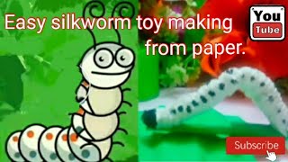 Making Silkworm Toy with paper/diy idea/origami/creative.