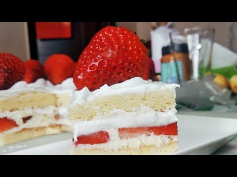 Lemon Sponge Cake with FRESH STRAWBERRY * How to make CAKE FLOUR