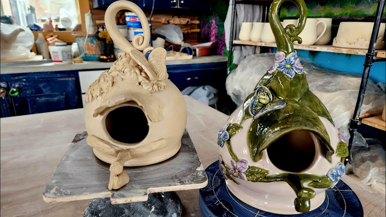 Pottery Wheel-thrown Birdhouses!