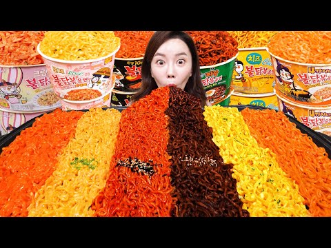 ENG SUB) Buldak Party ✨ Six Flavor Spicy Korean Ramen Rosé Carbo Eatingshow Mukbang ASMR Ssoyoung