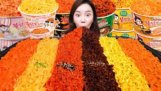 RUS SUB) Buldak Party ✨ Six Flavor Spicy Korean Ramen Rosé Carbo Eatingshow Mukbang ASMR Ssoyoung