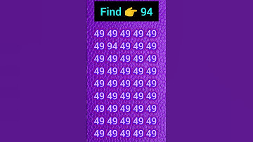 “Can You Find 94 Among These 49s? 👀 | Mind Puzzle Challenge | Spot the Number Test #shorts”