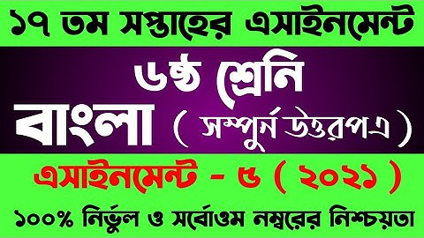 Class 6 Bangla Assignment 17th week | Class 6 assignment solution | Class 6 assignment 17th week