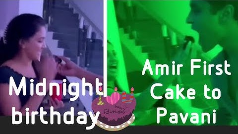 Amir birthday Midnight Celebration by Pavani Priyanka Niroop Abhishek🎂🎂 First Cake to Pavani💞💞💞