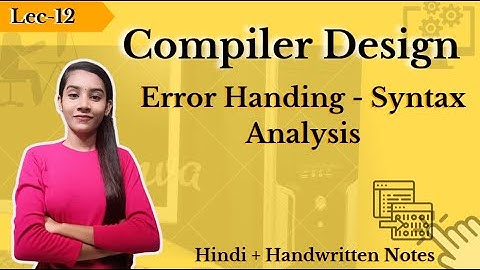 Error Handling in Compiler Design