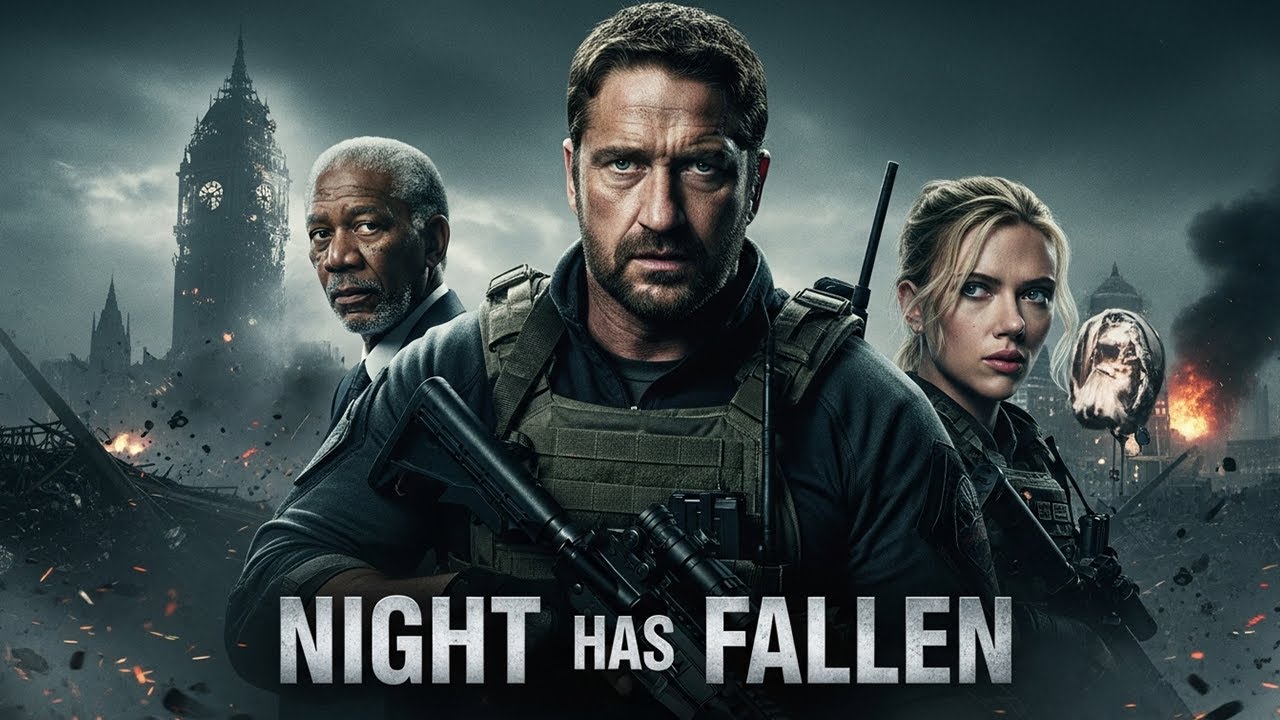 Night Has Fallen (2025) – First Trailer | Gerard Butler, Morgan Freeman,  Scarlett Johansson, image size:1280x720