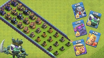 ×5, ×10, ×20 new troops vs every level mortar base formation attack