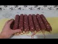 Чесночная колбаса из мяса дикого кабана (секача)