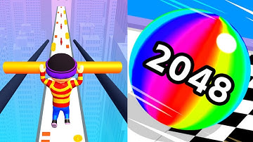 Roof Rails Vs Ball Run 2048 — Max Level Gameplay Walkthrough (Android iOS) New Update