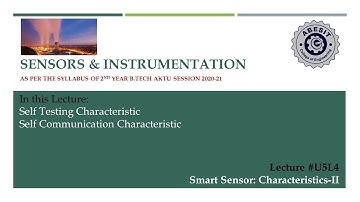 U5L4 Smart Sensors Characteristics II