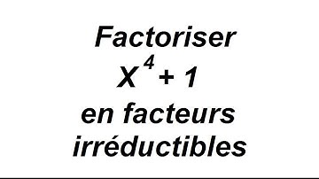 Décomposition de X puissance 4 + 1 en facteurs irréductibles - racines n-ièmes de l