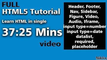 HTML5 Tutorial | Learn HTML5 Basics | HTML5 Tutorial for Beginners | HTML5 code with Niklix | HTML5