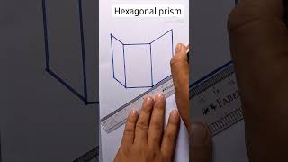 Hexagonal Prism Easy Diagram #shorts #youtubeshorts #viral #draw #drawing #prism #sketch