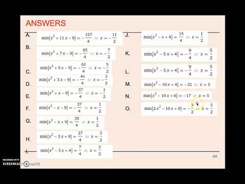 10.06 - FINDING TURNING POINTS USING COMPLETING THE SQUARE - L8 P2