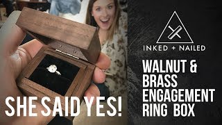 Inked & Nailed Walnut and Brass Engagement Ring Box