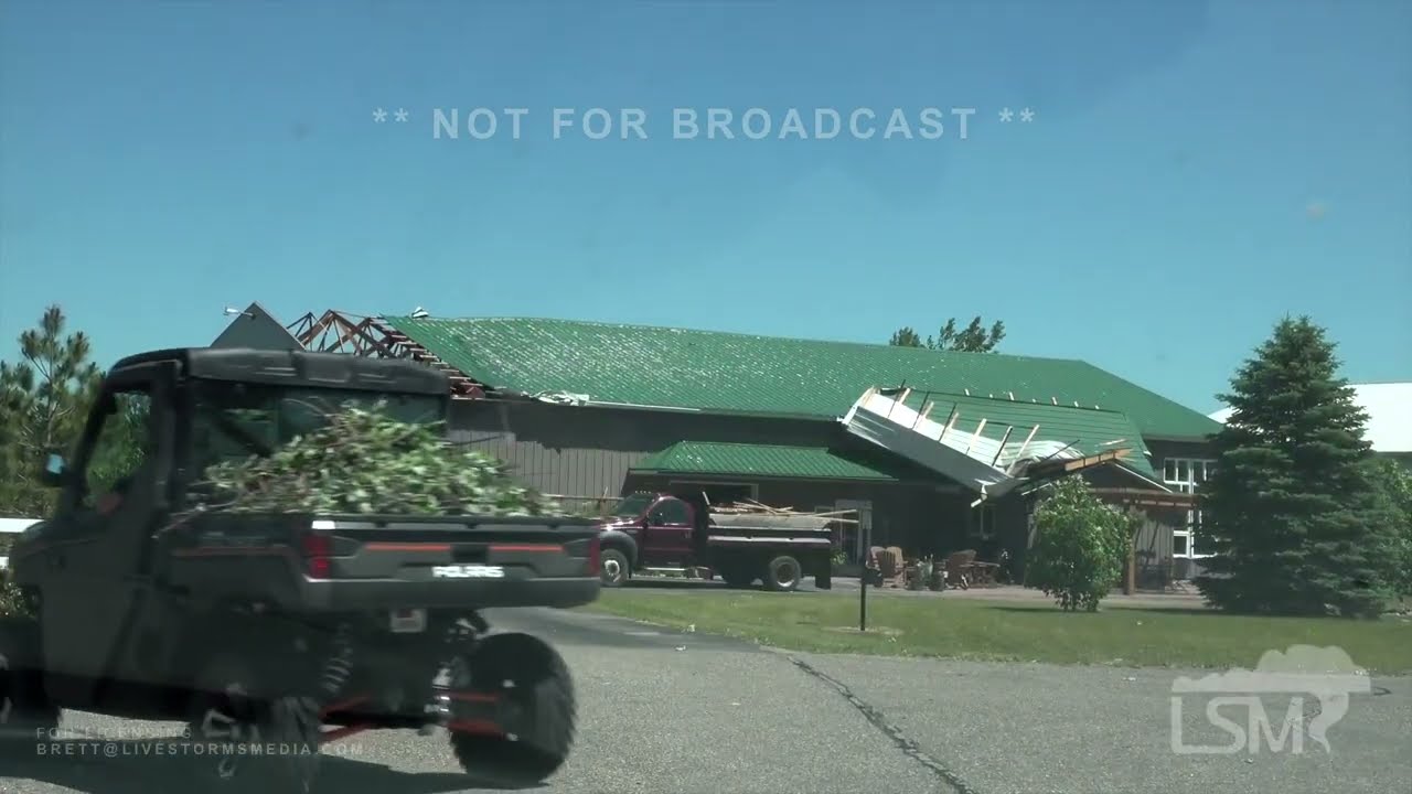 06212022 Ottertail, MN Wind Damage Roofs blown off, RV's flipped