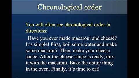 Text structure- Chronological order