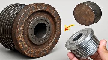 Lathe Master Transforms Rusty Metal Block Into Brand New Generator Pulley | Amazing Process