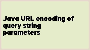 Java URL encoding of query string parameters  (11 answers)