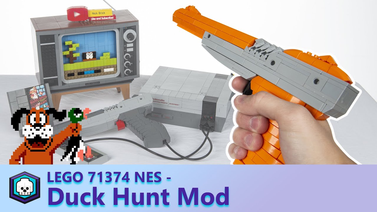 LEGO 71374 NES mod: Custom Zappers & Duck Hunt TV screen! 