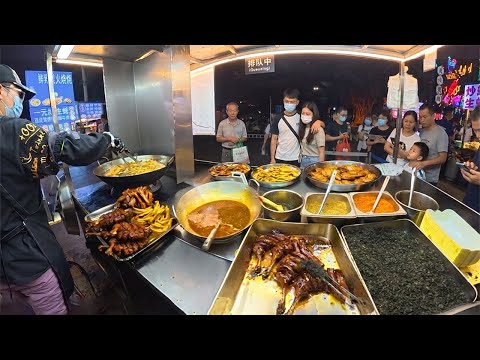 Real China Street Food Crispy Duck Leg Frying