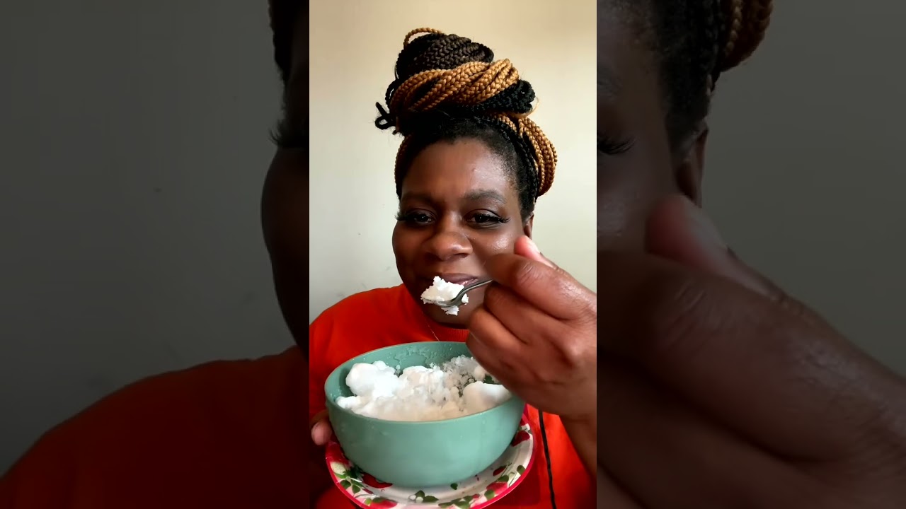 Frozen Yogurt Ice Eating