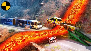 Cars Vs Lava Crosses Road Beamng.drive