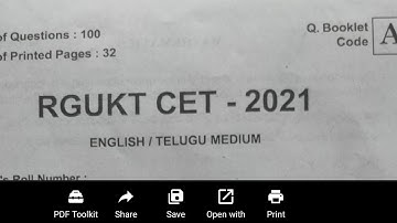 IIIT RGUKT  ANSWER KEY  #2021_22