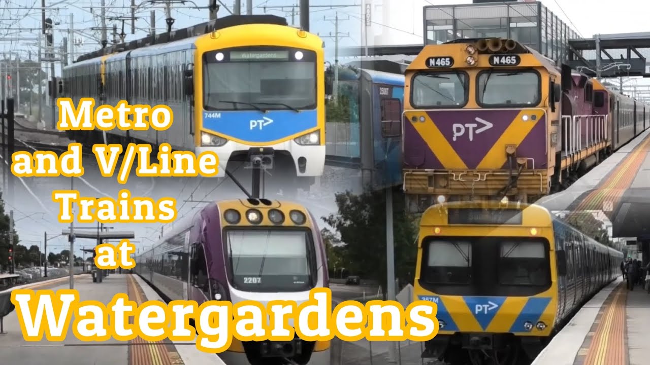Metro and V/Line Trains at Watergardens