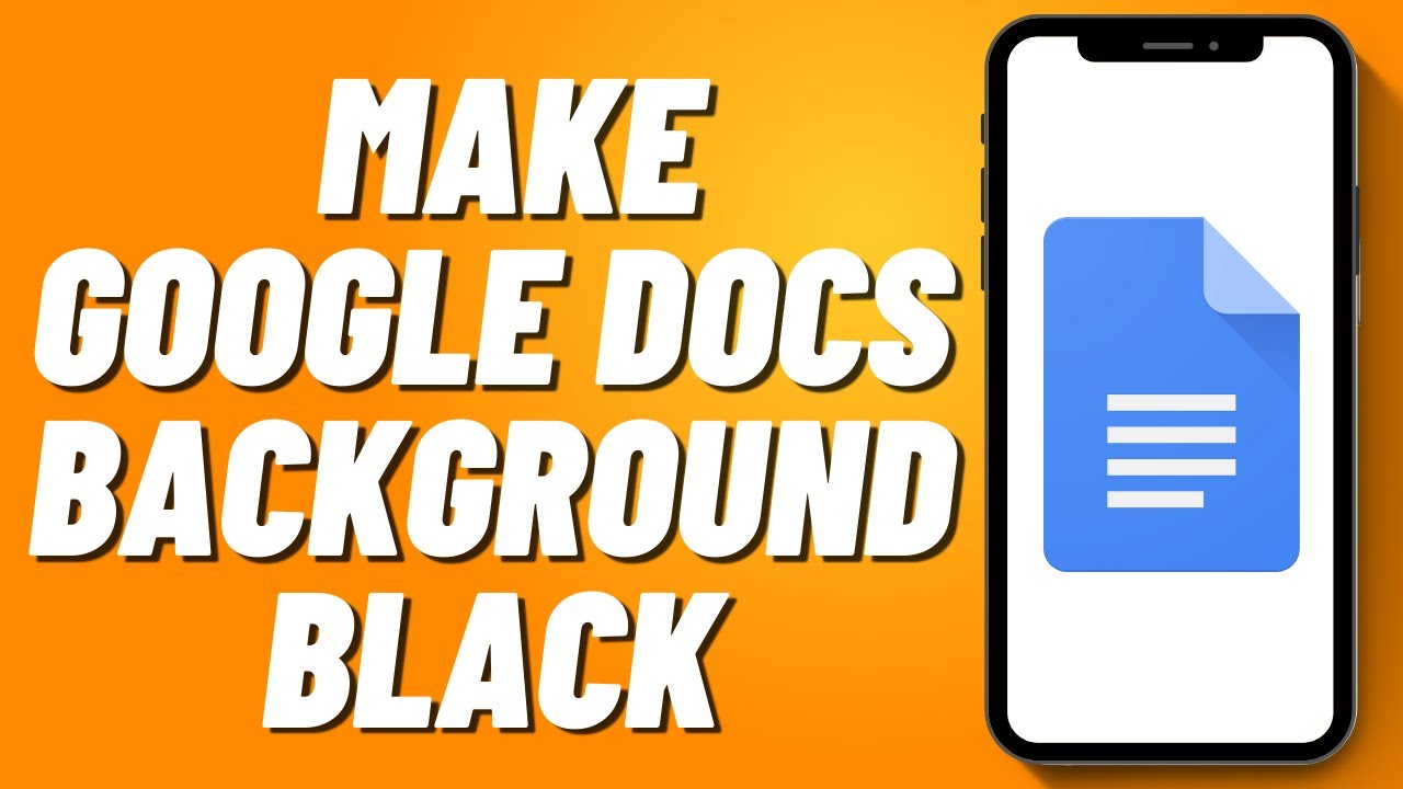 How to Make Google Docs Background Black (2024) - YouTube