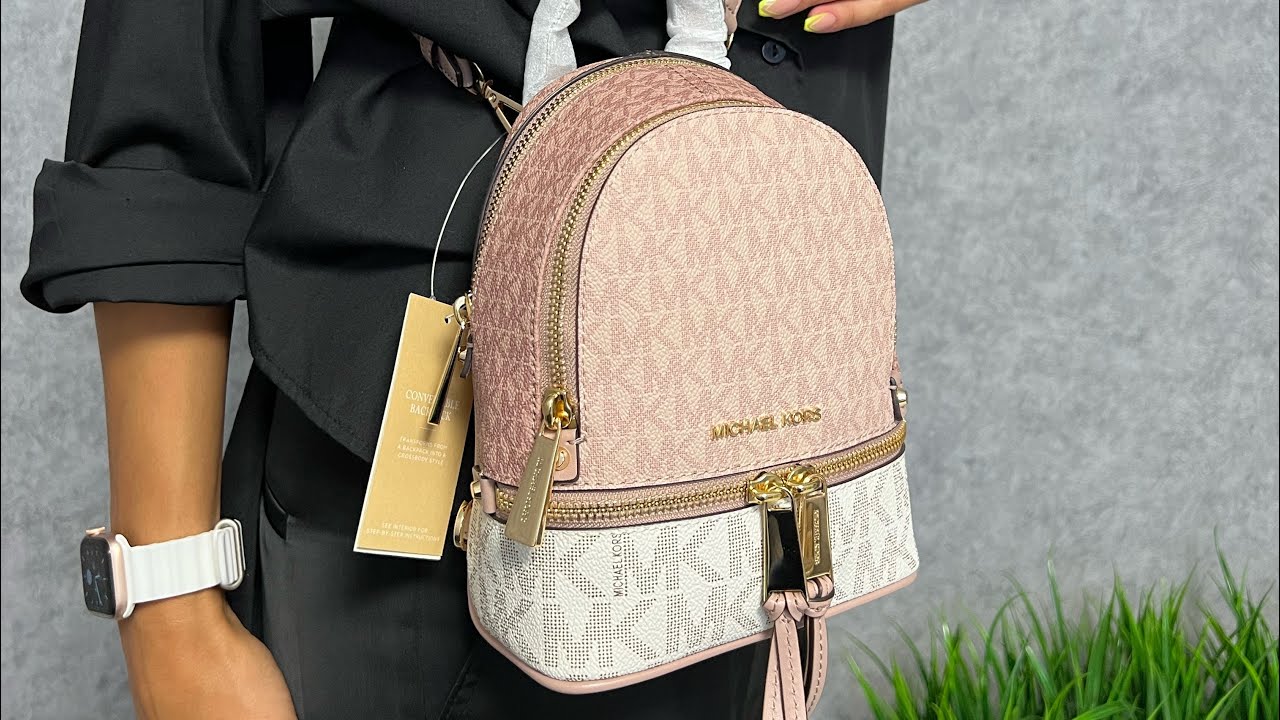 Michael Kors Rhea Medium Color-Block Logo Backpack UNBOXING AND REVIEW 