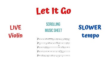 LET IT GO ❄️ | Frozen | LIVE Violin Cover | Scrolling Sheet Music Violin Tutorial (SLOWER Tempo)