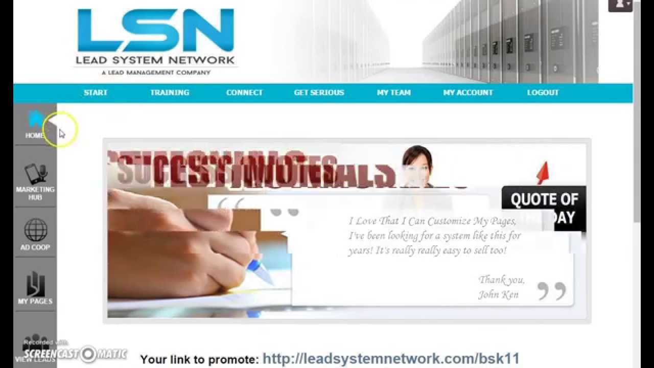Lead Systems Network. Free Trial Link Promotion Training Video..