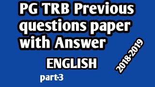 PG TRB - previous question paper with Answer-English-2018-2019 screenshot 3