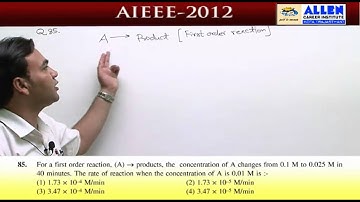 AIEEE-2012 Video Solution [CODE-D] , Chemistry -Question No.72,81,84,85,88 By Amit Shukla Sir