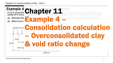 Chapter 11 Compressibility of Soil - Example 4 Consolidation Calculation - Overconsolidated Clay