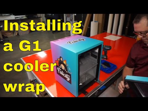 Custom G1 Countertop Display Mini Fridge with a Wrap