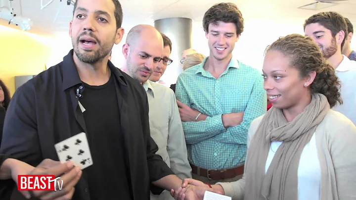 David Blaine Performs Card Tricks at the Daily Beast offices