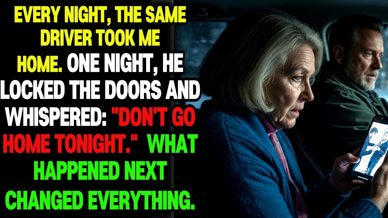 EVERY NIGHT, THE SAME DRIVER TOOK ME HOME.ONE NIGHT, HE LOCKED THE DOORS AND WHISPERED: