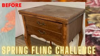 BEFORE and AFTER Furniture Makeover | Repurpose old Sewing Cabinet | Flip with Me | Spring Fling