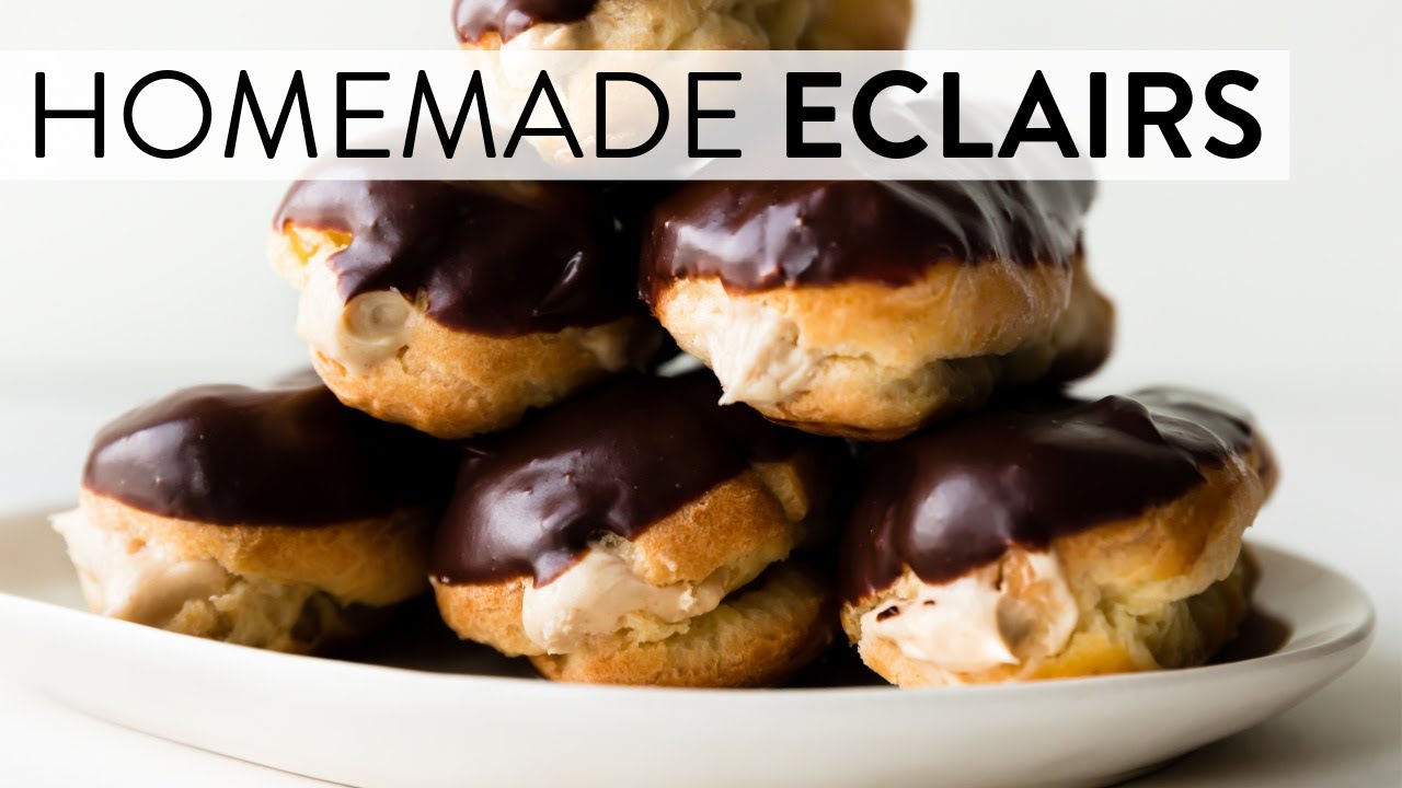 Homemade Eclairs with Peanut Butter Mousse Filling Sally's Baking Recipes YouTube