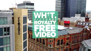 Manchester City Centre Drone Aerial Video [Free to Use/No Copyright] YouTube Stock Footage | WSF screenshot 1